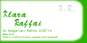 klara raffai business card